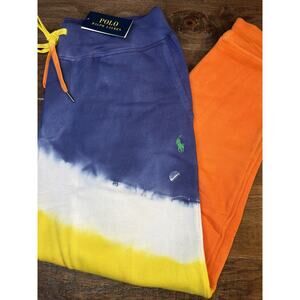 NWT Polo Ralph Lauren Joggers Tie Dye Sweatpants Color Block Men’s Large $148